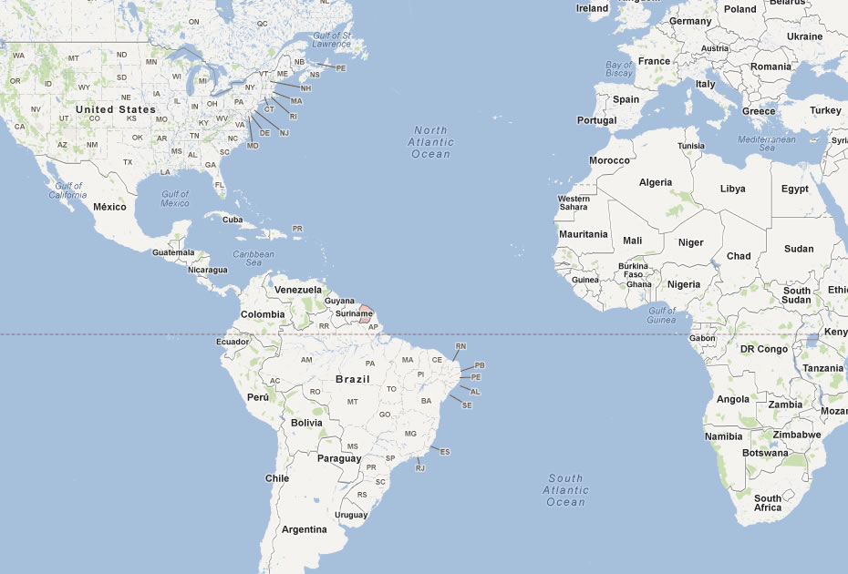 carte du Guyane Fransaise monde
